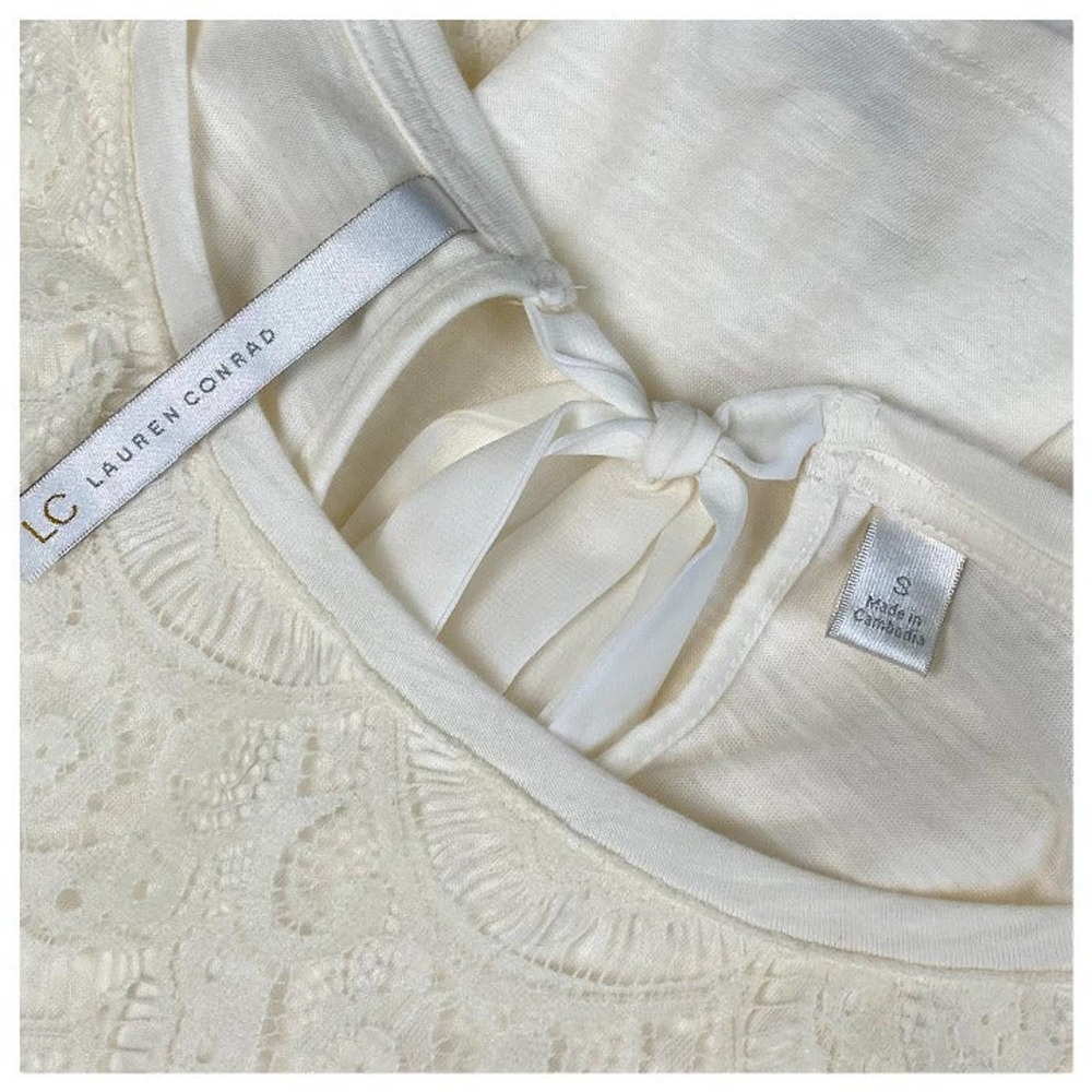 Lauren Conrad Ivory Lace Knit Top - Picture 3 of 11